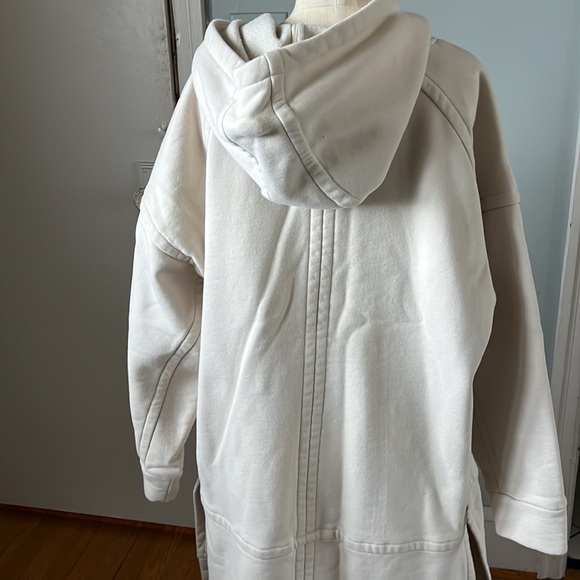 Athleta Long Length Zip Front Hoodie, Side Slits, Cream extra large - Picture 4 of 5